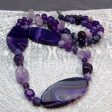 large chunky purple handmade necklace