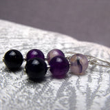 purple agate bead earrings uk