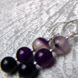 handcrafted semi-precious purple bead earrings