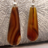 long brown teardrop semi-precious bead earrings