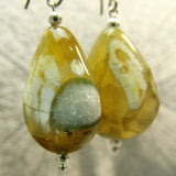 semi-precious teardrop bead earrings uk