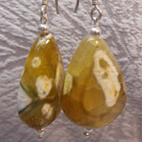 teardrop beads drop from silver earring hooks