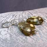 beaded jasper teardrop bead earrings