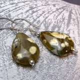 teardrop bead earrings handmade from jasper