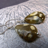 teardrop jasper beaded drop earrings