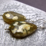 Handmade statement earrings UK, semi-precious bead statement earrings A76