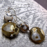 handcrafted jasper semi-precious bead earrings