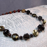 short beaded semi-precious stone necklace