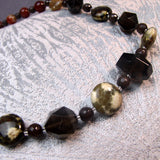 short brown handmade beaded necklace