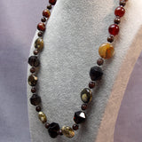 beautiful semi-precious brown bead short length necklace