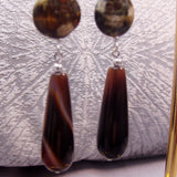 long brown teardrop bead earrings uk
