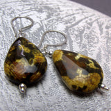Teardrop bead statement earrings UK, handmade statement earrings A79