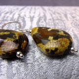 jasper earrings handmade from teardrop shaped beads