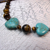 heart bead necklace chunky semi-precious beads