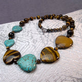 chunky handmade semi-precious stone necklace uk
