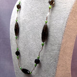 handmade smoky quartz semi-precious bead and sterling silver necklace