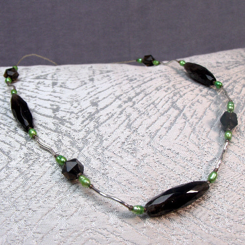sterling silver semi-precious bead necklace uk, sterling silver semi-precious stone necklace handmade uk