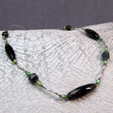 semi-precious stone bead and sterling silver necklace