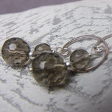 smoky quartz semi-precious bead earrings
