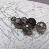long smoky quartz bead earrings