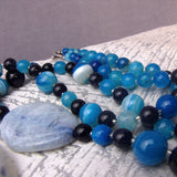 chunky blue semi-precious stone beads
