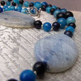 chunky blue agate beads