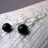 blue semi-precious bead earrings
