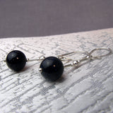 semi-precious blue goldstone bead earrings