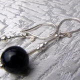 blue beaded semi-precious stone earrings uk