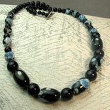 handcrafted blue semi-precious bead necklace uk