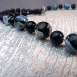 blue agate semi-precious stone beads