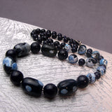 handmade blue bead necklace design