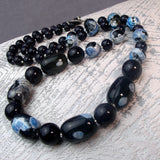 beautiful semi-precious stone necklace blue beads