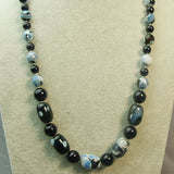 semi-precious stone blue handmade bead necklace