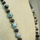 blue semi-precious beaded jewellery necklace