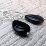 short semi-precious stone jewellery earrings, short teardrop semi-precious bead earrings uk