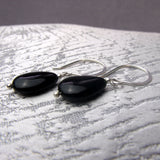 black semi-precious earrings shorter length