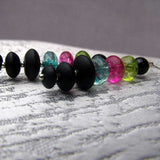 handmade semi-precious bead earrings long length