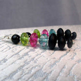 long er length semi-precious bead earrings handmade uk
