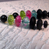 long drop earrings handmade semi-precious beads