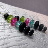 long length semi-precious handmade bead earrings
