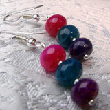 short drop earrings handmade semi-precious stone beads