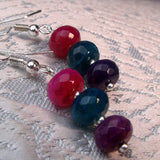 short drop beaded earrings handmade semi-precious quartz