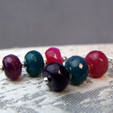 short beaded semi-precious earrings handmade uk
