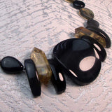 short chunky black large bead necklace
