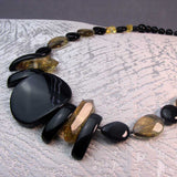 handmade semi-precious chunky black beaded necklace