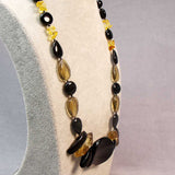 short chunky necklace handmade large chunky black semi-precious beads