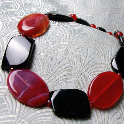 handmade chunky necklace, chunky semi-precious bead necklace NM16
