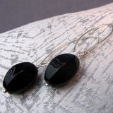 long drop earrings handmade black onyx