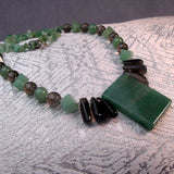 large chunky green bead necklace handmade uk